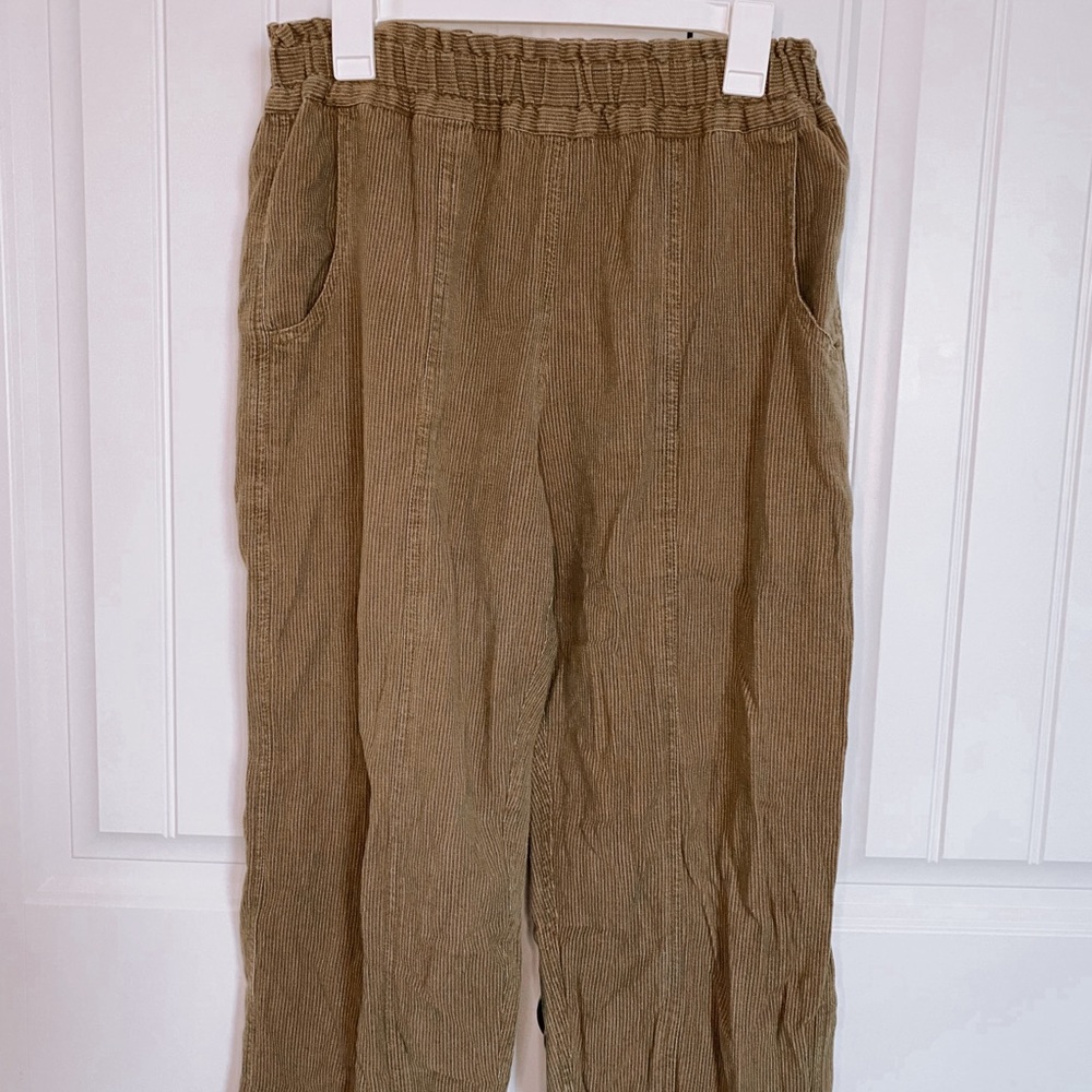 Tribe A People United Wide Leg Cropped Pants w Buttons Made in Nepal 100% Cotton